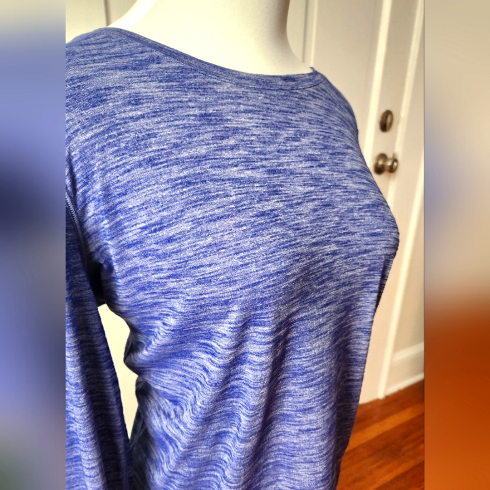 Lululemon Swiftly Long Sleeve Space Dye Heathered Pigment Blue 10